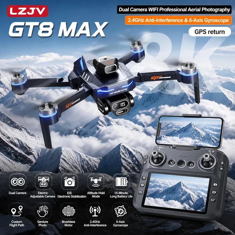 Drone Mapping - Drone Pieghevole GT8 Max con Doppia